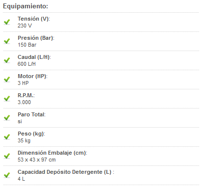 Caractersticas HC150 MTS 