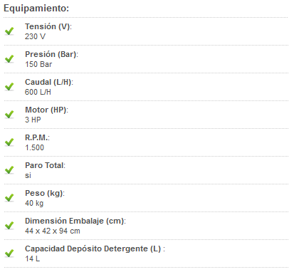 Caractersticas HS150 MTS 