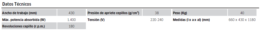 Caractersticas BDS 43/180 C Adv 